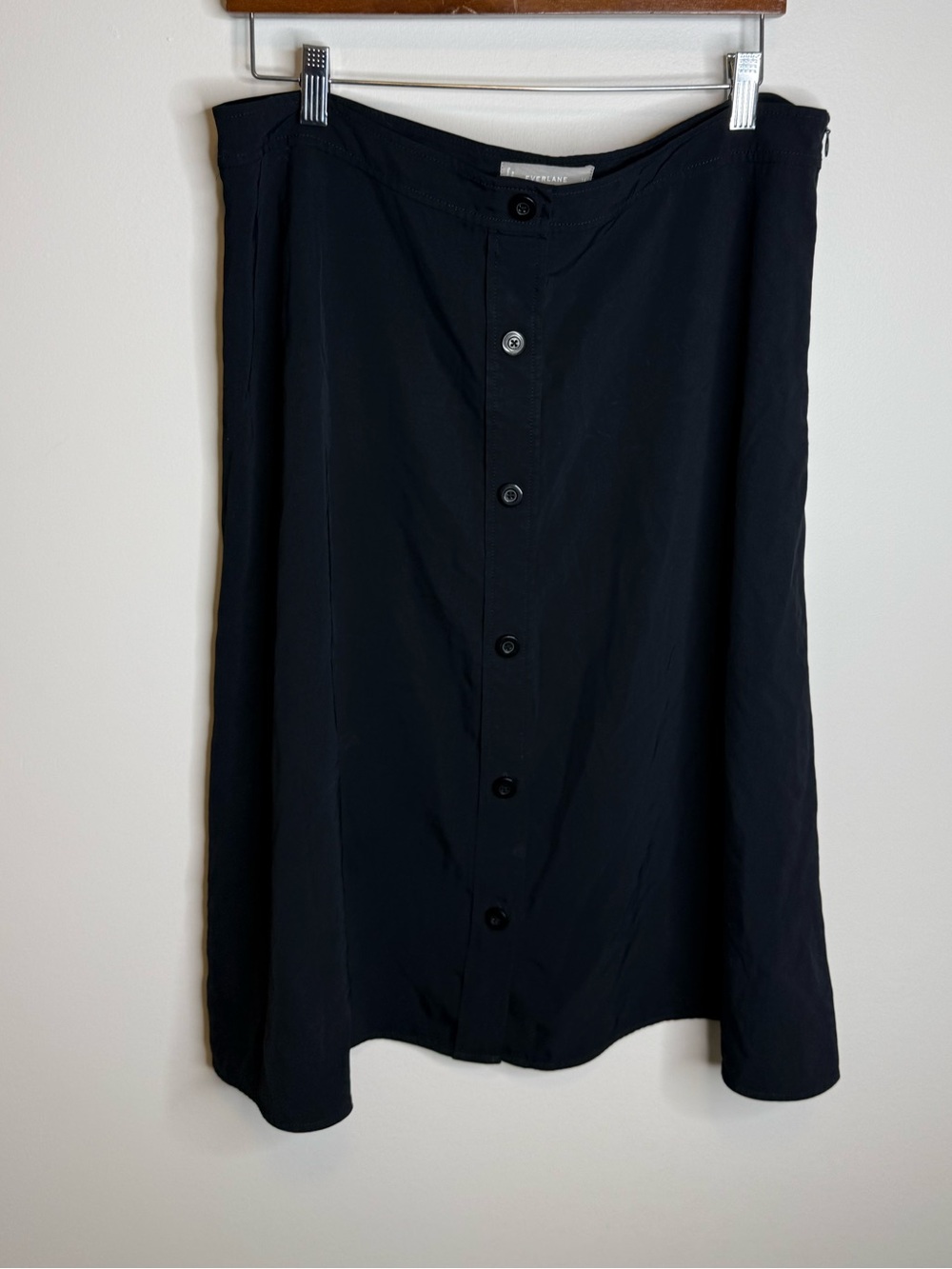 Everlane Black Button-Front Maxi Skirt size 16